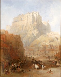 グラスマーケットからのエジンバラ城、1837 作： David Roberts